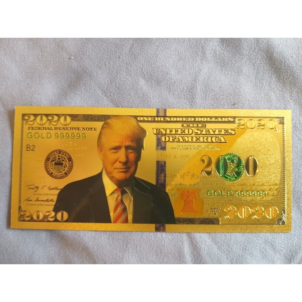 Donald Trump 2020 Gold Foil Novelty Commemorative Bill Presidential Souvenir